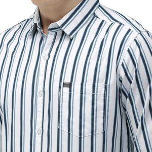 The Indian Garage Co Men's Cotton Slim Fit Multi Striped Full Sleeves Cutaway Collar Casual Shirt (Copy)