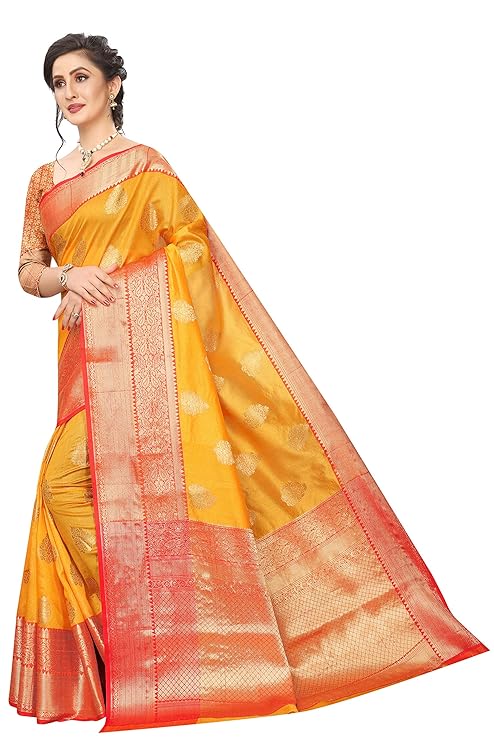 Silk Zone Women’s Heavy Banarasi Art Silk Saree With Unstitched Blouse Piece